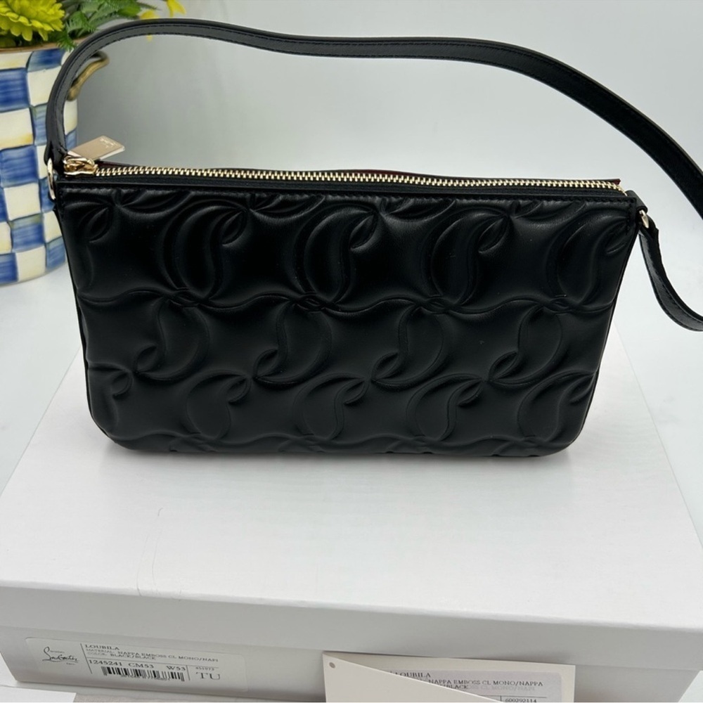 Women’s Christian Louboutin shoulder bag CL embossed Napa leather made i…